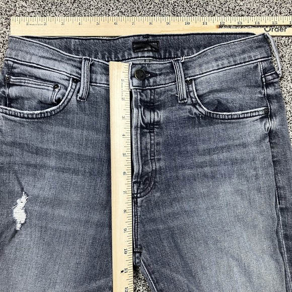 Mother Jeans Womens 26 The Scrapper Cuff Ankle Fray Distressed Black Fade USA - Picture 6 of 13